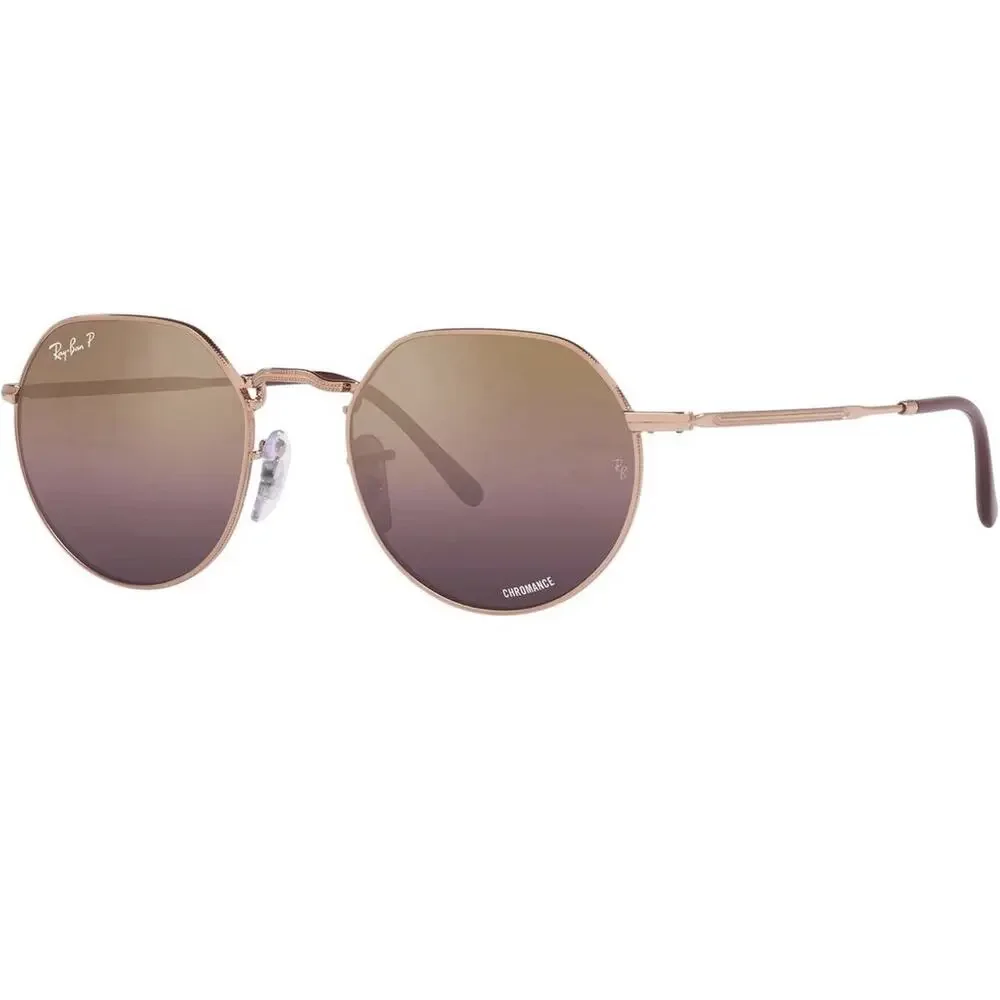 Ray-Ban RB3565 Jack Round Sunglasses Rose Gold/Mirrored Gradient Polarized $280